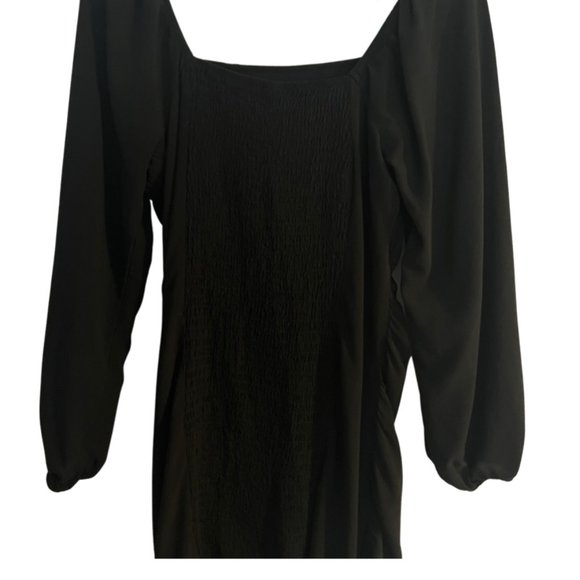 Wild Fable Puff Long Sleeve Double Ruched Dress, Black - Picture 8 of 9